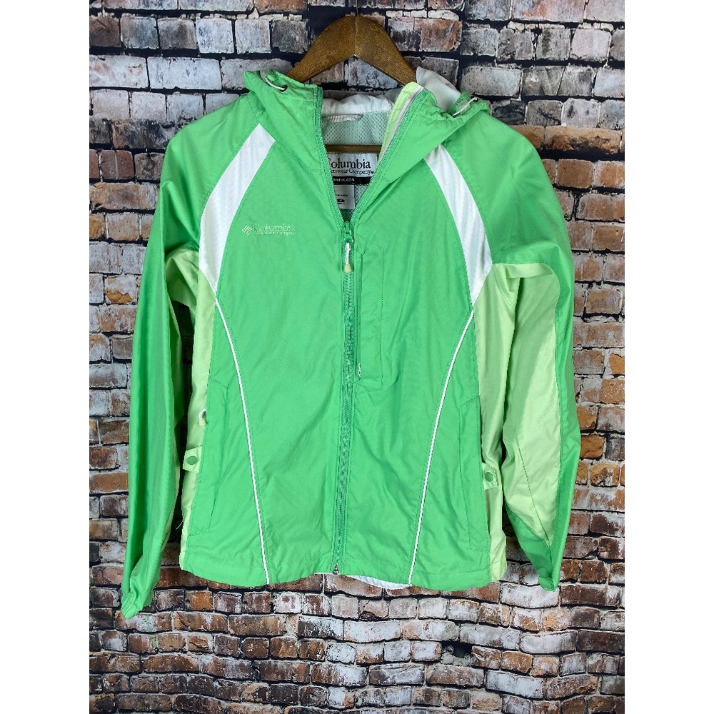Columbia Green Hooded Jacket Sz Med